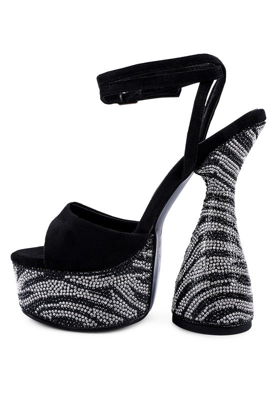 BACKSTAGE ULTRA HIGH PLATFORM DIAMANTE SANDALS