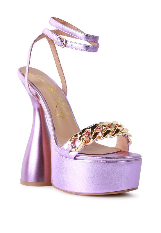 BIG BASH METALLIC HIGH PLATFORM CHUNKY SANDALS