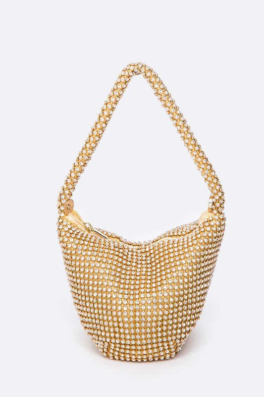 Rhinestone Mesh Small Formal Swing Bag