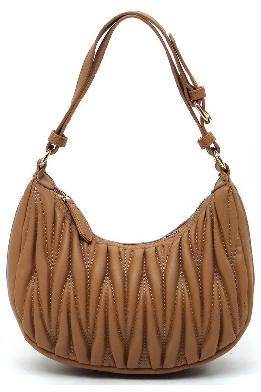 Chevron Quilted Shoulder Bag Hobo