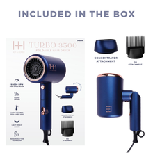 Load image into Gallery viewer, Hot &amp; Hotter Turbo 3500 Foldable Hair Dryer Blue
