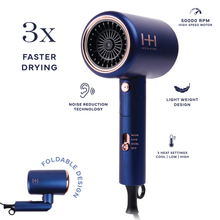 Load image into Gallery viewer, Hot &amp; Hotter Turbo 3500 Foldable Hair Dryer Blue
