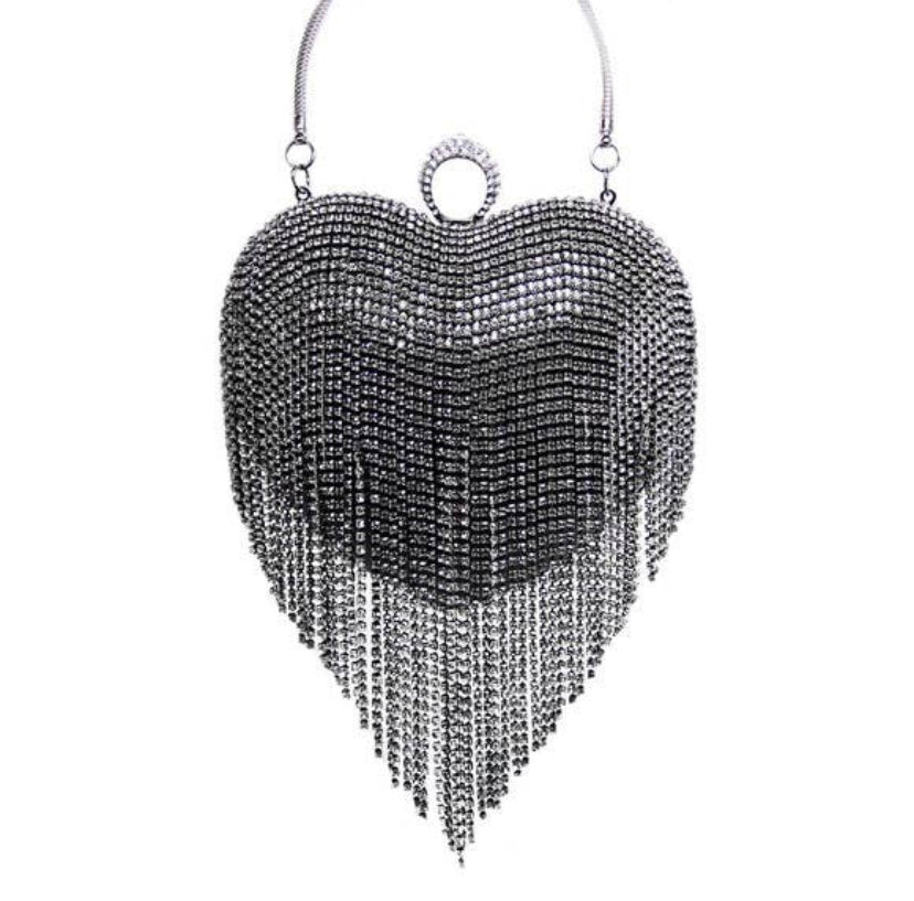 Heart Rhinestone Clutch