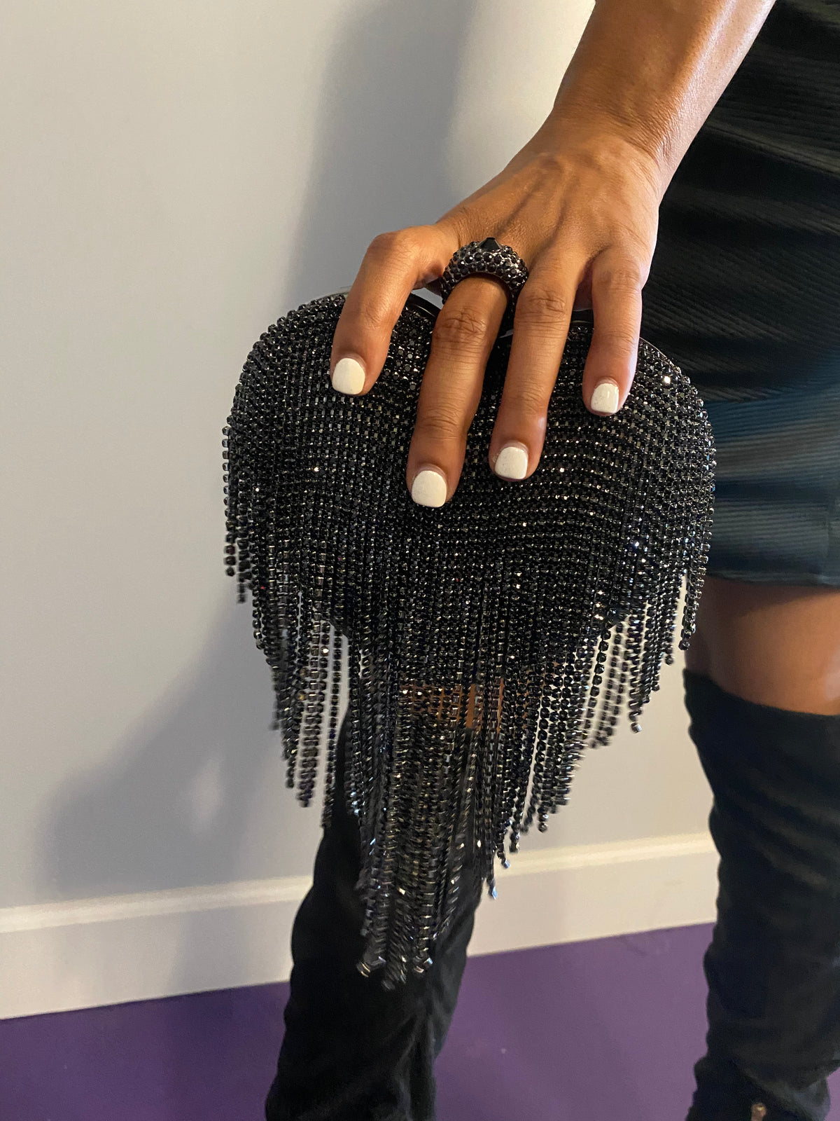 Heart Rhinestone Clutch